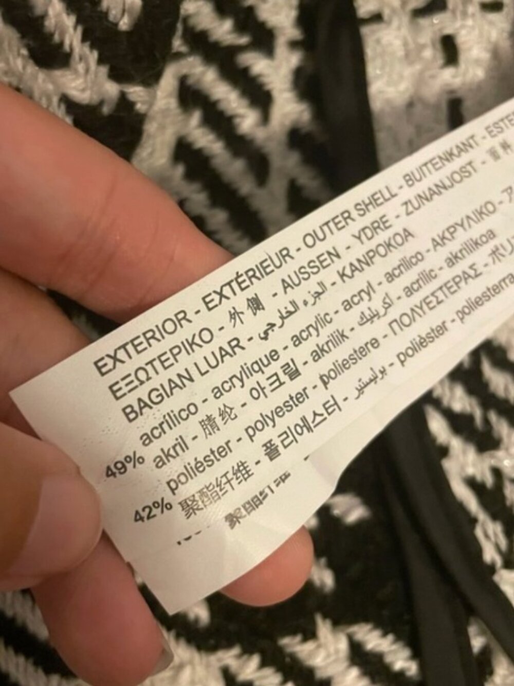 Zara • plaid tweed black and white zip up belted mini skirt - Picture 6 of 8